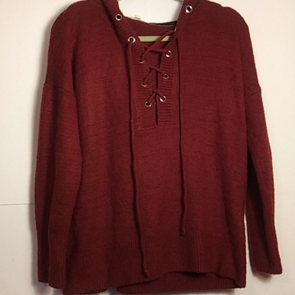 COCO + JAIMESON LACE UP CABLE - KNIT PULLOVER